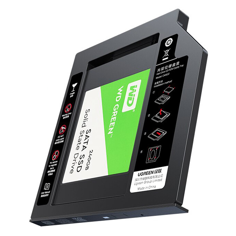 Кишеня-адаптер Ugreen CM322 9.5мм для підключення 2.5" HDD/SSD SATA 3.0 в ноутбук 70657 Миколаїв - фото 1