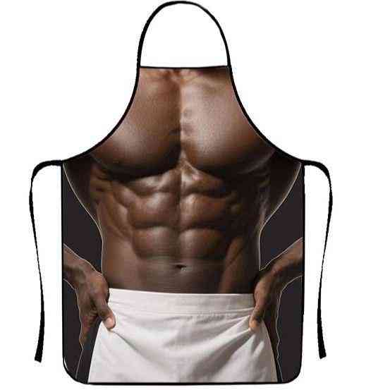 Фартух чоловічий прикольний з 3D принтом м’язистого торсу Київ