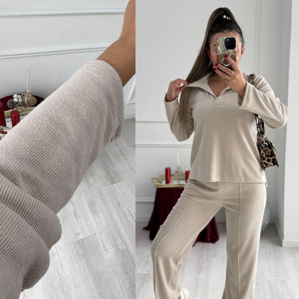 Женский базовый вязаный костюм двойка из ангоры Таш, 46/48 Одесса - изображение 4