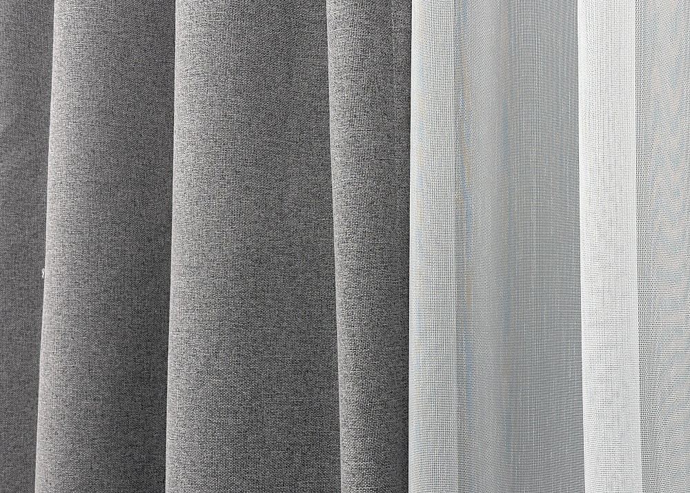 Комплект штор VR-Textil 100% блекаут ASHEN NIGHT 200х270 2шт і Тюль 500х270 1851ш-1153т сірий з білим 71-092/6 Київ - фото 8