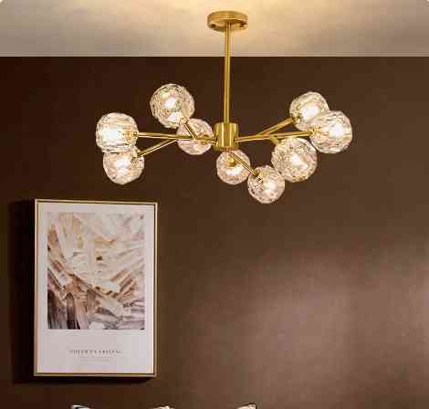 Светодиодная люстра Изумруд 8609 (Золотистая) на 9 плафонов Винница