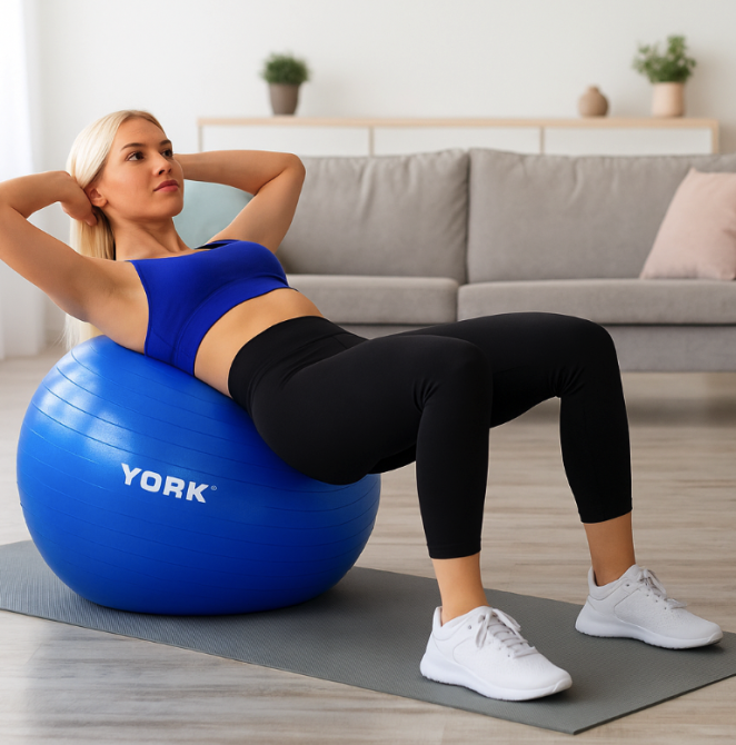 Фітбол York Fitness 65см синій + насос Київ - фото 11