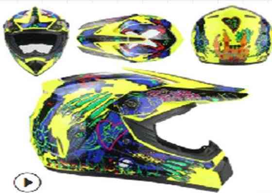 Шлем кроссовый (mod:225) (size:M, YELOW FANTASY) Мукачево