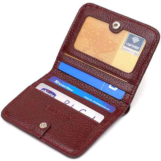 Ідеальний жіночий гаманець невеликого розміру з натуральної шкіри CANPELLINI 21802 Бордовий Київ