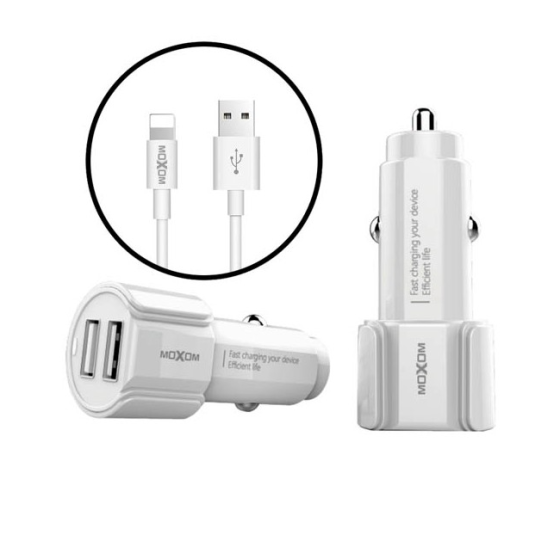 Автомобільне зарядне пристрій USB x 2 MOXOM KC-15 iPhone Дніпро