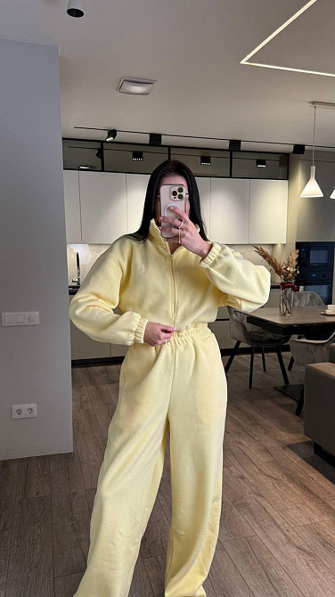 Жіночий повсякденний теплий комбінезон із флісу Лимонний Одеса - фото 2