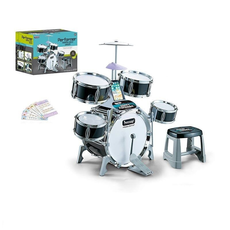 Барабанная установка 5 барабанов палочки стульчик 67х40,5х72см (M 33 A) Чернігів - фото 1