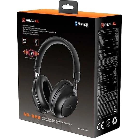 Bluetooth-Гарнітура REAL-EL GD-828 Black ( Чорний ) Харьков - изображение 10
