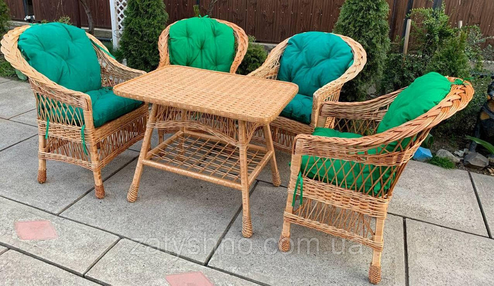 Міцні садові плетені меблі з накидками Київ - фото 6