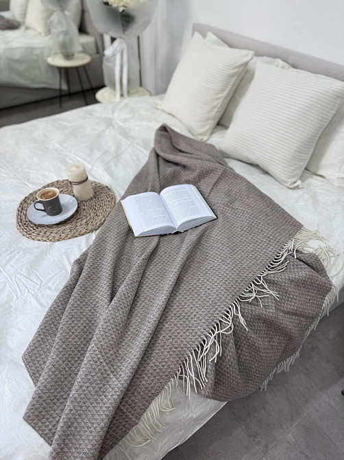 Vladi Плед Vladi 140x200 см вовняно-кашемірове 90/10% Familia коричневий Київ - фото 5