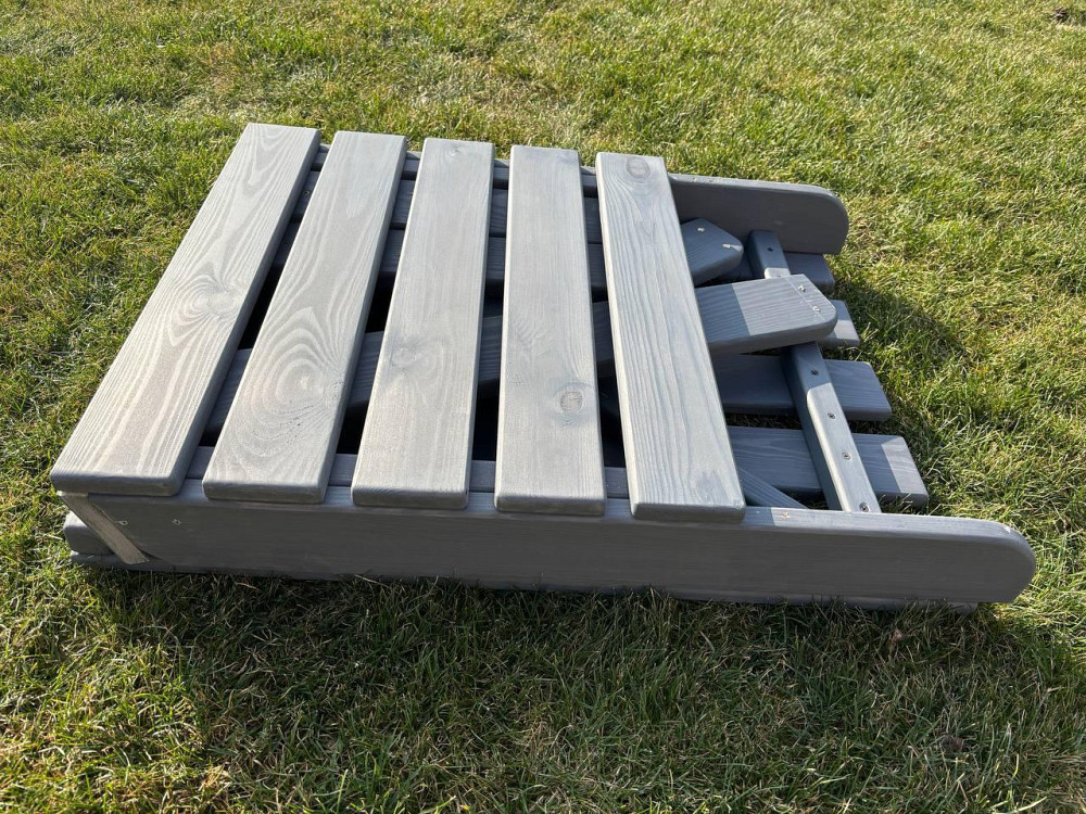 Кресло дачное деревянное складное шезлонг для зоны отдыха дома, дачи, сада, веранды из сосны, цвет графит Каменец-Подольский - изображение 2