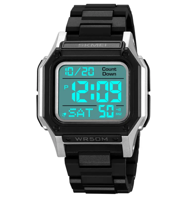 Годинник чоловічий спортивний наручний Skmei 2264 Ч/б зі сріблястим корпусом Вінниця - фото 2
