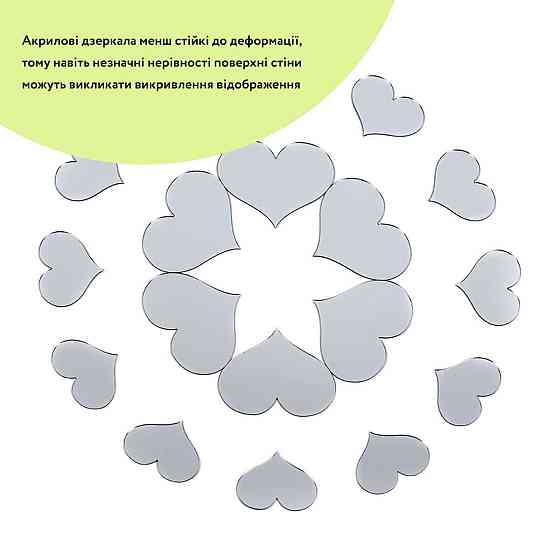 Зеркальный декор акриловый самоклеющийся серебро, 18шт (D) SW-00002524 Днепр