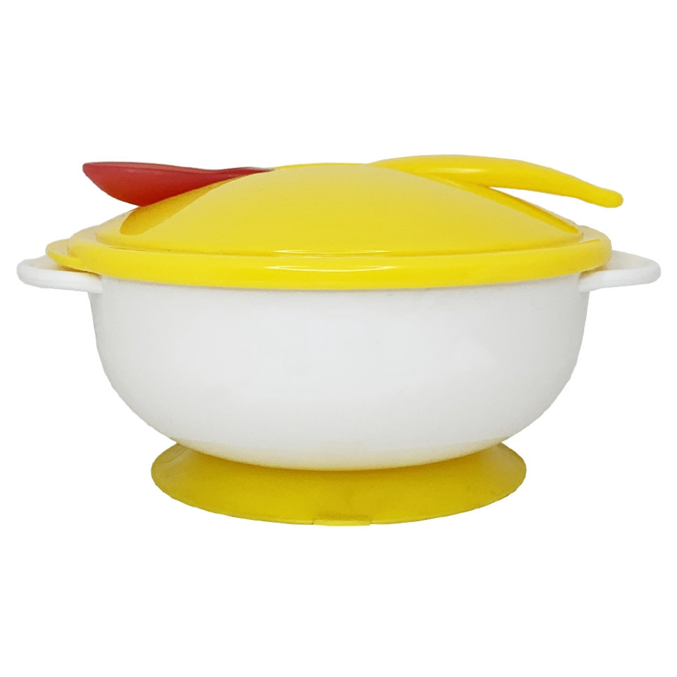 Тарелка на присоске с термоложкой и крышкой MGZ-0101(Yellow) 250 мл Винница - изображение 2