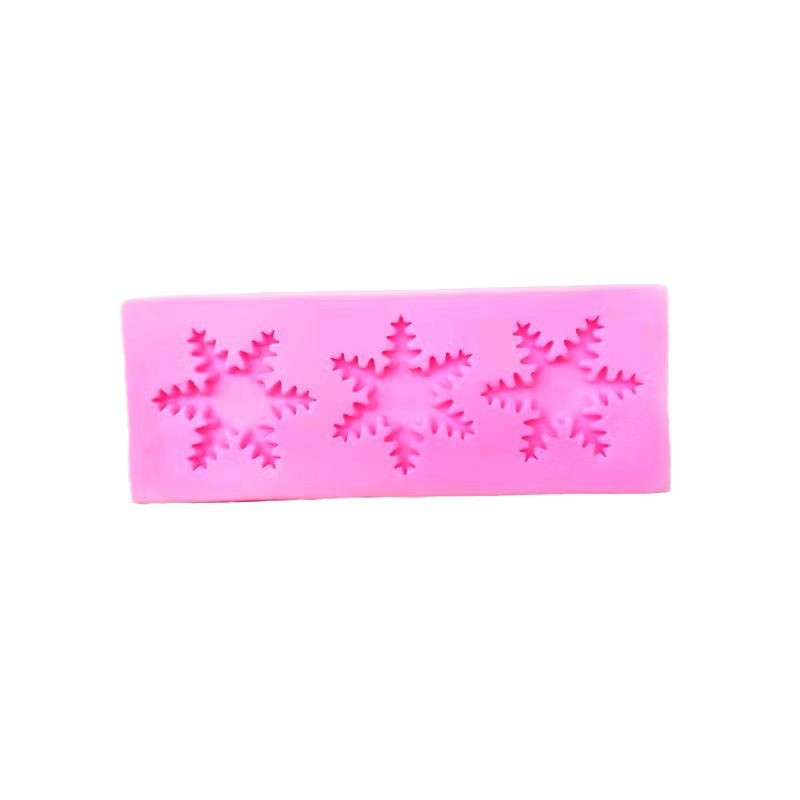 Молд новогодний Снежинки 43 на 108 мм розовый Киев - изображение 4