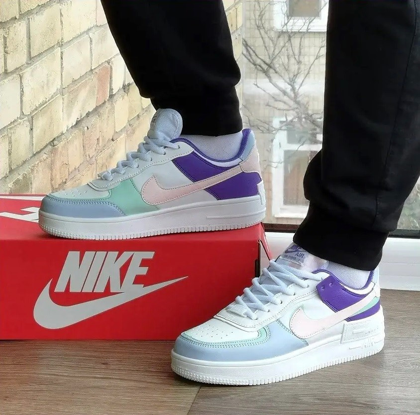 Кросівки Nike Force Білі Найк Шкіряні Форси Shadow Різнобарвні (розміри: 36,37,38,39,40,41) - 22 Дніпро - фото 1