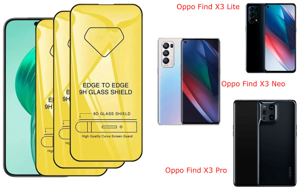Захисне скло DefenzoGlass для Oppo Find X3 Lite, Find X3 Neo, Find X3 Pro – подвійна міцність Київ - фото 3