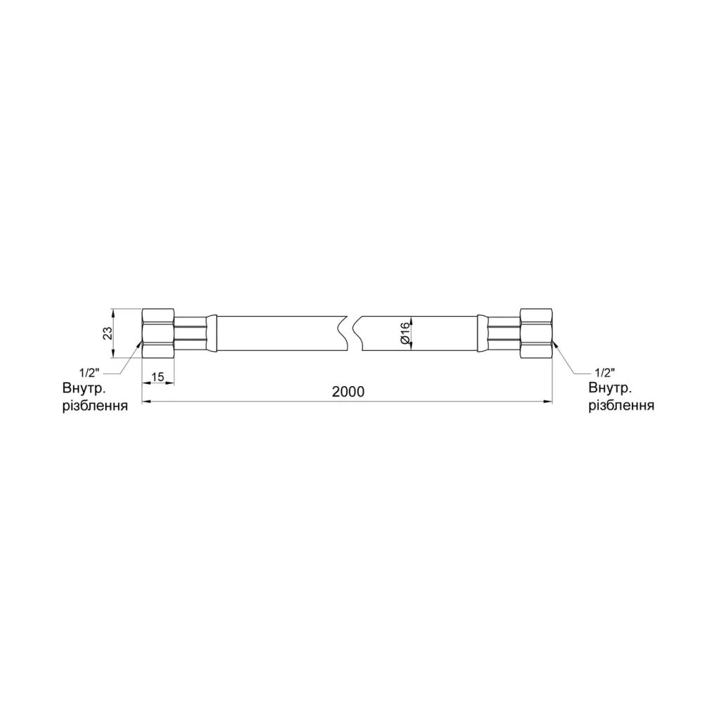 Шланг для газу Thermo Alliance Standart чорний 1/2" ВВ 200 см SD91G200 Київ - фото 5