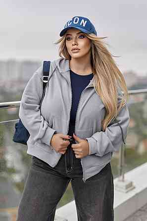 Тепла кофта худі оверсайз жіноча "Glen" | Норма і батал Київ