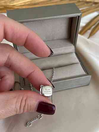 Нежная подвеска в стиле Помеллато  с квадратным розовым камнем Одесса