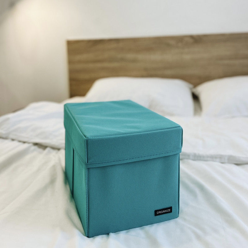 Щільний органайзер для зберігання речей із кришкою 30x19x19 см M HY-M-KR (Лазуровий) Суми - фото 2