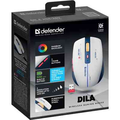 Мишка Defender Dila MM-282 Wireless White/Blue (52282) Вінниця