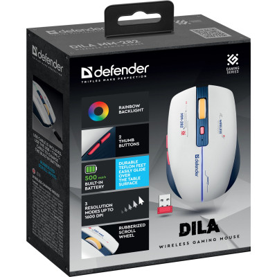 Мышка Defender Dila MM-282 Wireless White/Blue (52282) Винница - изображение 4