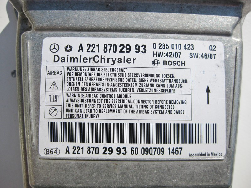 Mercedes-Benz  A2218702993 Блок управління подушок безпеки CL C216 S-Class W221 Одеса - фото 3