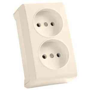 VERA Розетка зовнішня 2 без заземлення крем Viko Харків