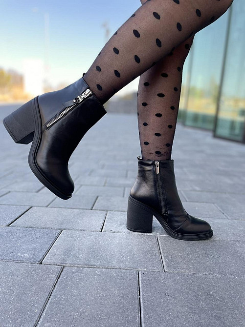 Lexi Черевики жіночі Lexi чорні натуральна шкіра каблук 9см (2718) Коломия - фото 8