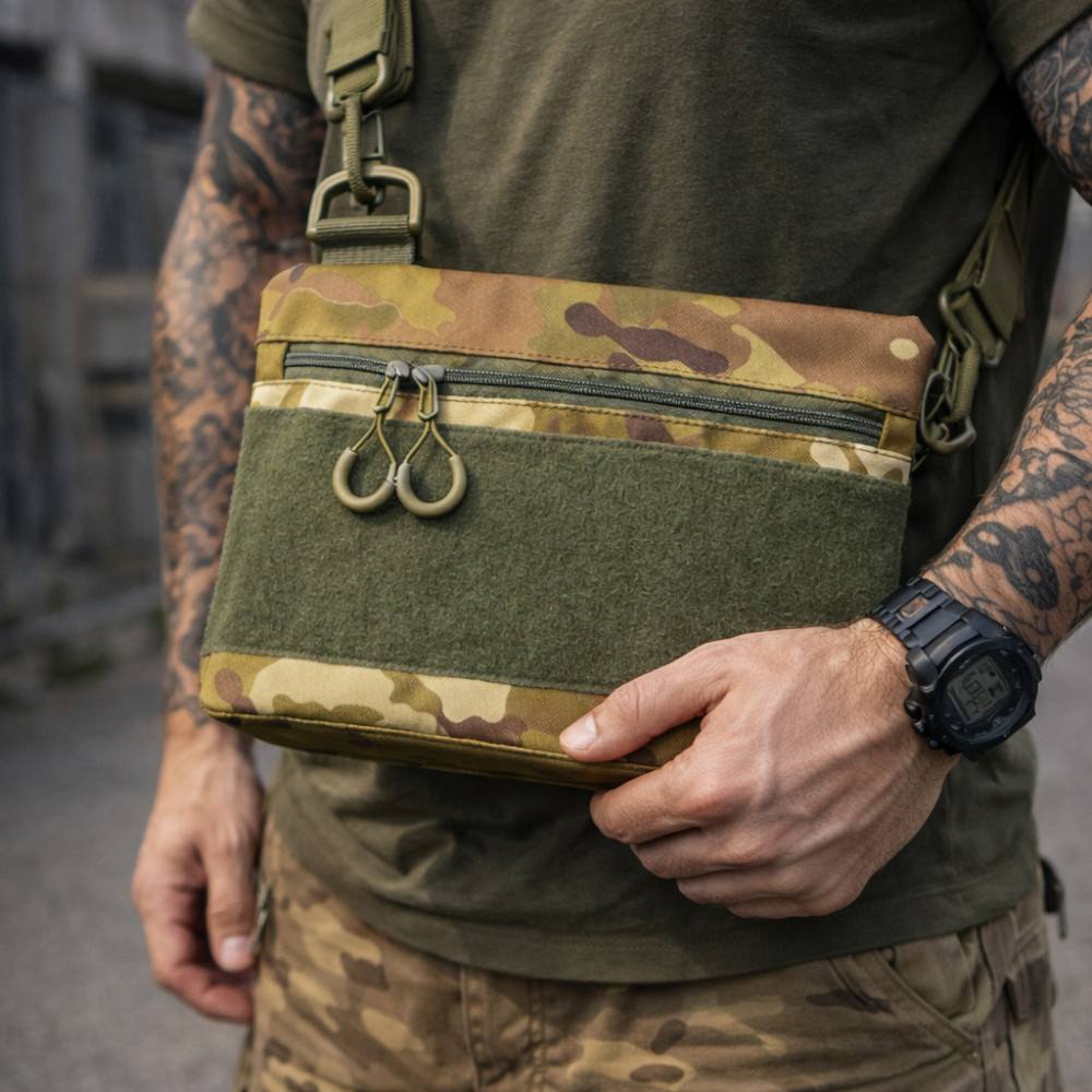 Сумка через плечо военная маскировка, Мужская сумка-слинг тактическая плечевая, Сумка кобура наплечная VO-33 Львов - изображение 17