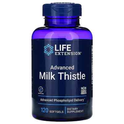 Трави Life Extension Силімарин (Розторопша), European Milk Thistle, 120 желатинов (LEX-19251) Вінниця
