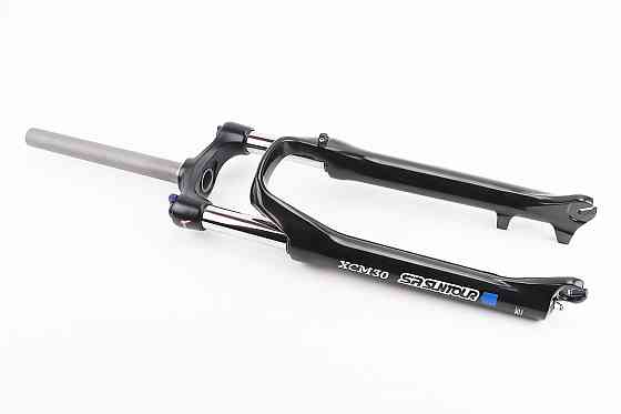 Вилка 26" амортизаційна, без різьби 1-1/8" (28,6мм), шток 260мм, з ходом 80мм, Disk-brake, пружинно-оливна, Lockout, алюмінієва, чорна XCM-3 Київ