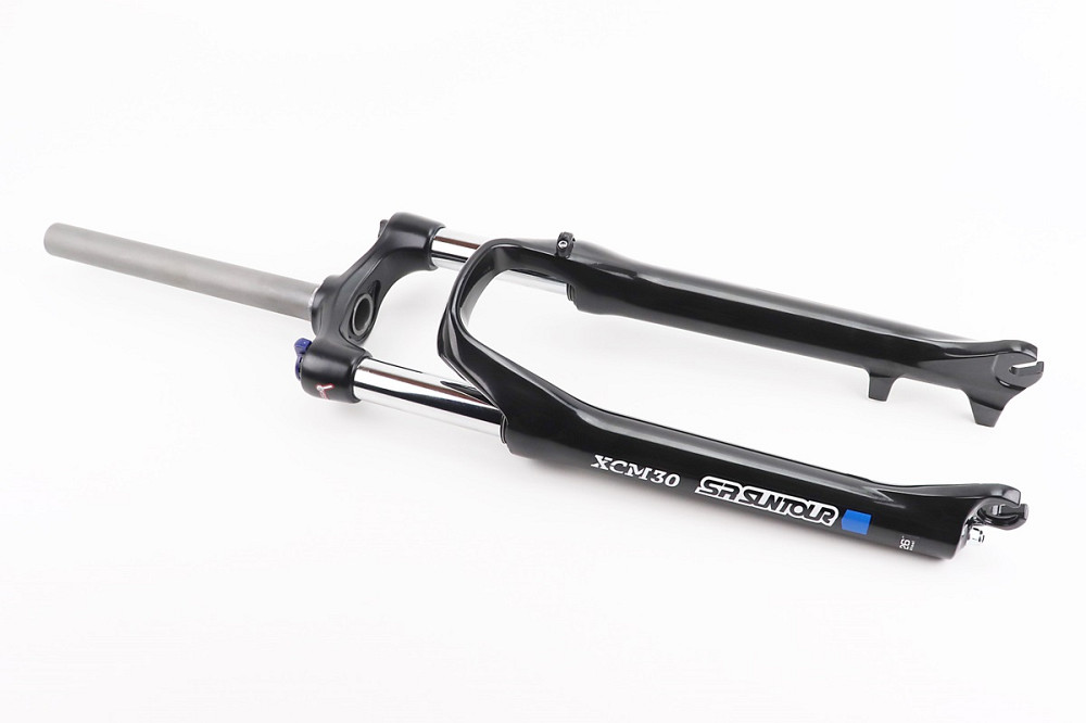 Вилка 26" амортизаційна, без різьби 1-1/8" (28,6мм), шток 260мм, з ходом 80мм, Disk-brake, пружинно-оливна, Lockout, алюмінієва, чорна XCM-3 Київ - фото 1