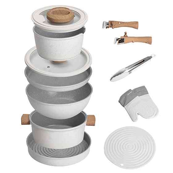 MGC Набір алюмінієвого посуду MGC з антипригарним покриттям 11 предметів білий HP-4-405 Київ