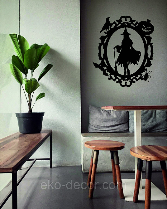 Декоративное настенное Панно «Ведьма», Декор на стену 90*78 см, Черный Киев - изображение 4