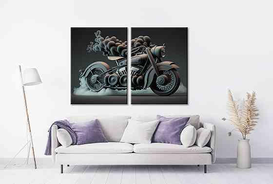 Модульна картина у вітальню/ спальню  Мотоцикл   TLV-2_137 90x132 см Київ