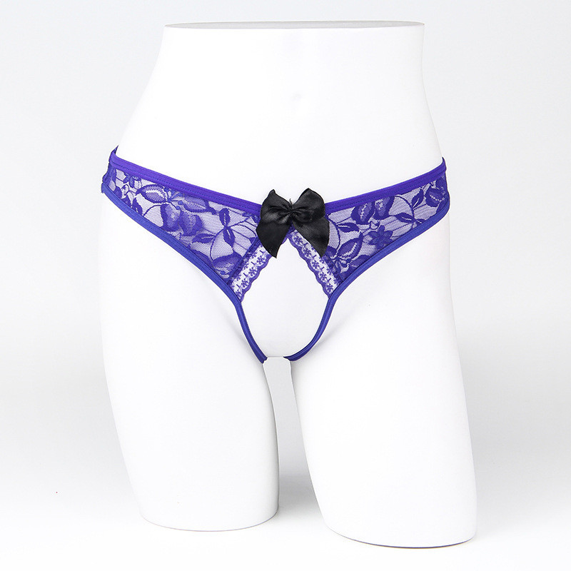 Еротичні трусики з розрізом 42 синій Київ - фото 1