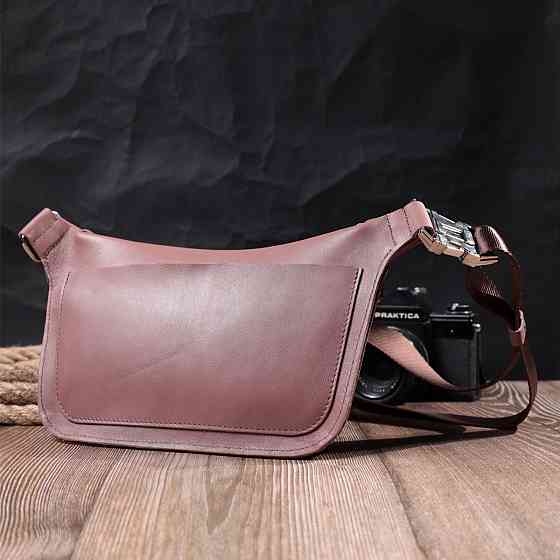 Цікава бананка для жінок з натуральної шкіри GRANDE PELLE 22816 Бежевий Київ