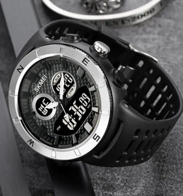 Часы мужские наручные спортивные Skmei 2014 (Черный с серебристым) Киев - изображение 7