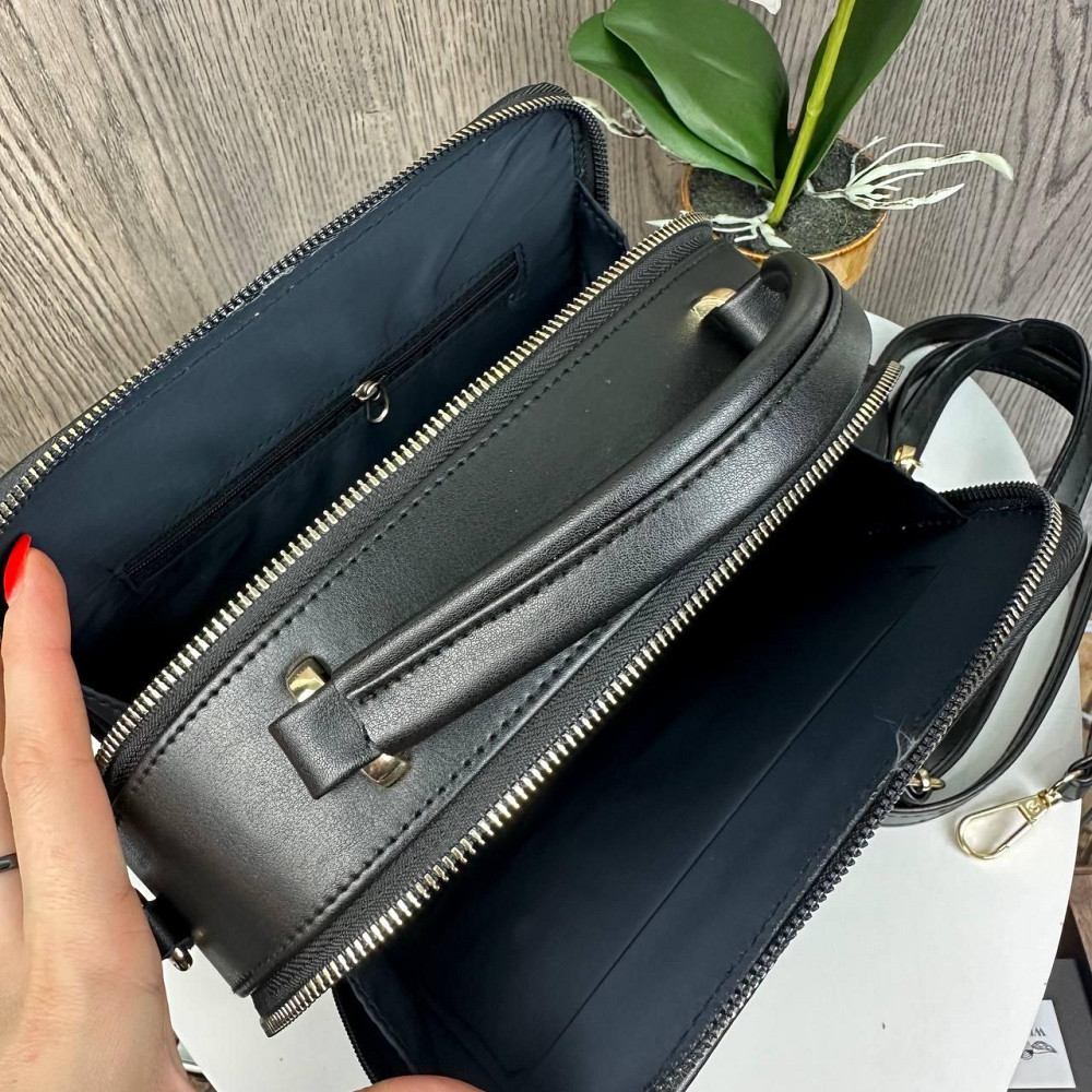 Жіноча міні сумка каркасна чорна, міні сумка на плече ( 22710 ) Харків - фото 8
