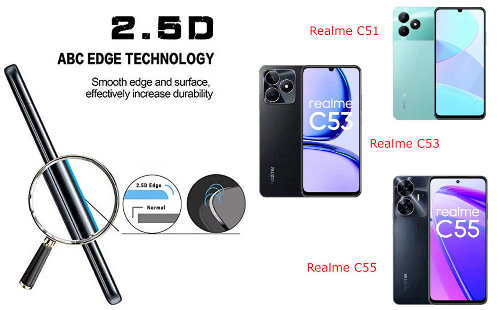 Захисне скло ArmorGlass для Realme C51, Realme C53, realme C55 – стійке до подряпин та ударів Київ - фото 2