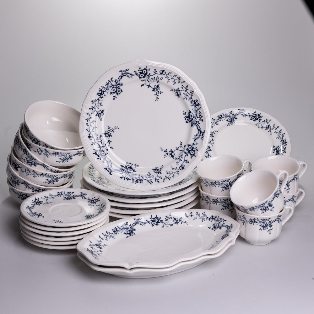 Столовий набір посуду тарілок і чашок 32 предмети на 6 персон Vintage порцеляновий YY78-10A Коломия - фото 1