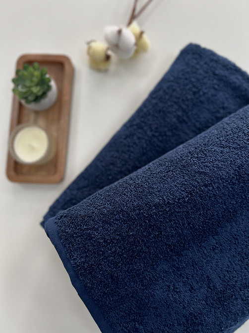 Полотенце махровое Ideal Textile однотонное плотность 450 г/м2 100х150 см синий Черновцы - изображение 4
