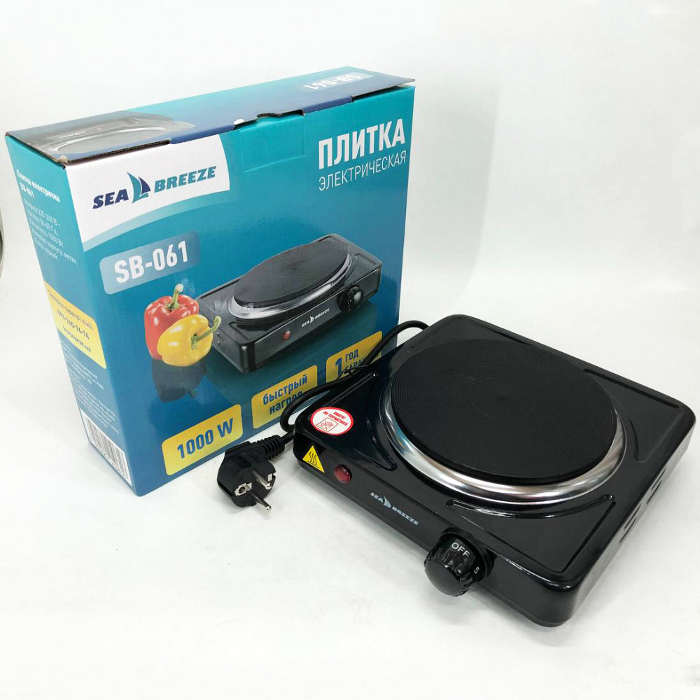 Электрическа настольная плита Sea Breeze SB-061 1000 Вт, Комфорочная электроплита ZD-50 Львов - изображение 4