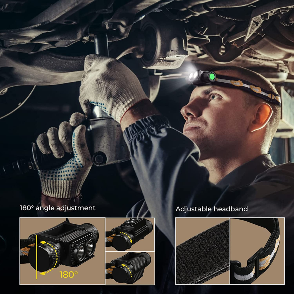 Тактичний налобний ліхтар Sofirn H25LR з червоним світлом 660лм Вінниця - фото 9