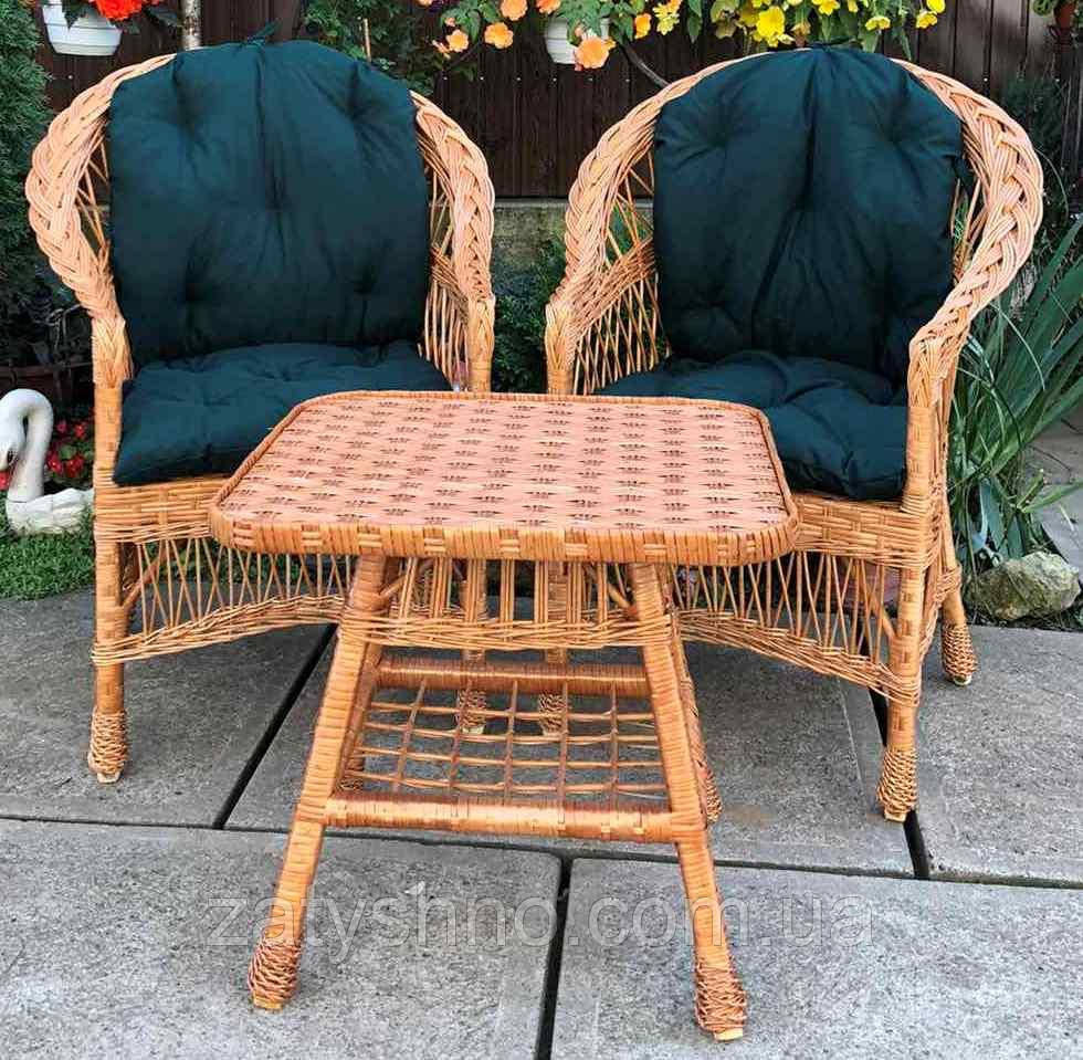 Меблі плетені з маленьким столом | Меблі з лози | меблі плетені з накидками Київ - фото 3