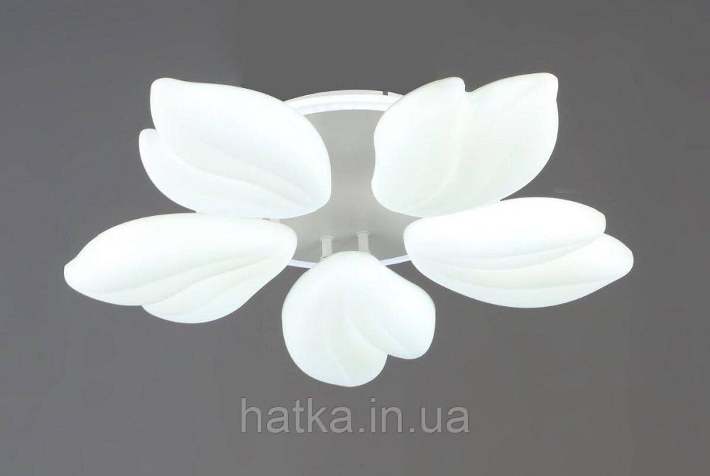 Люстра стельова світлодіодна VALESO 5 плафонів LED 76W Білий Сталь Акрил 3000K+6500K YH1413/5 Київ - фото 1