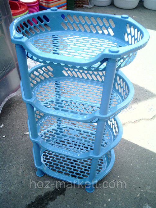 Полиця етажерка пластикова для ванної та кухні (блакитна) Харків - фото 3