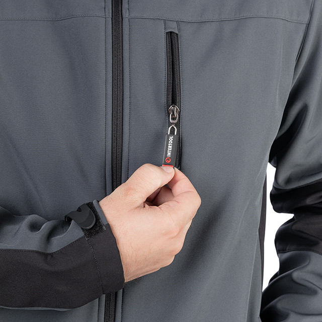 Куртка SOFTSHELL темно-сіро/чорна, тришарова, стрейч 300 GSM 100D, водо-/вітрозахист, 96% поліестер / 4% еластан, 3 кишені, M Львів - фото 7